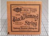 Vintage Black Diamond Guitar String NMS 013L Plain Polished Steel