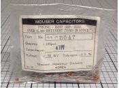 Capacitor 47pf 50WV Mouser 21CB047 (Pack of 68 Capacitors)